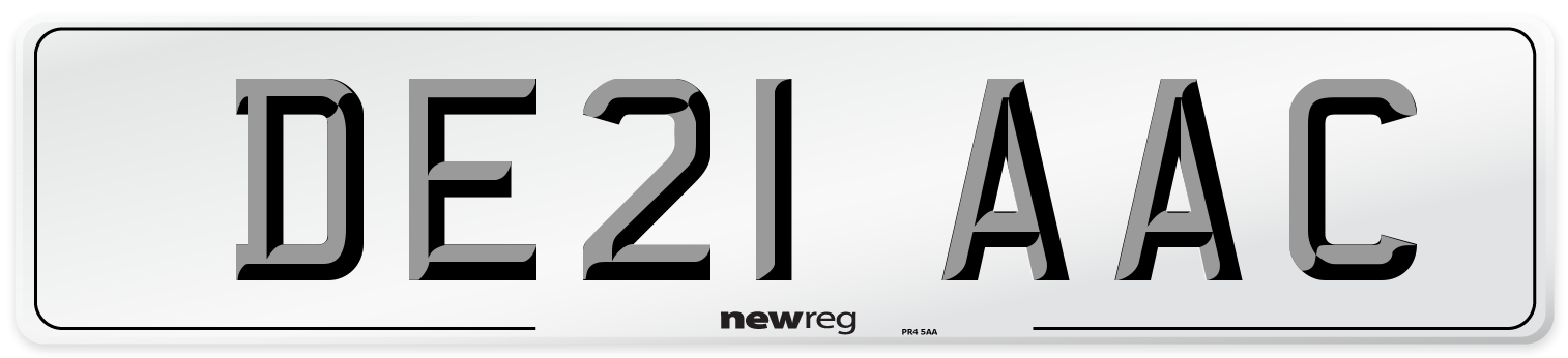 DE21 AAC Number Plate from New Reg